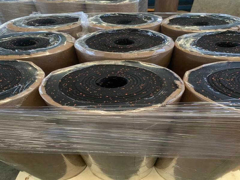 Diagram showing impact force being dissipated by performance flooring